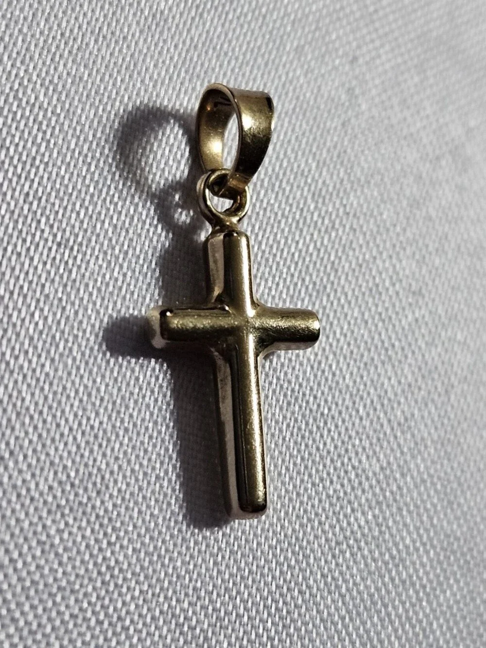 Vintage Solid 14k Yellow Gold Tiny Cross Pendant